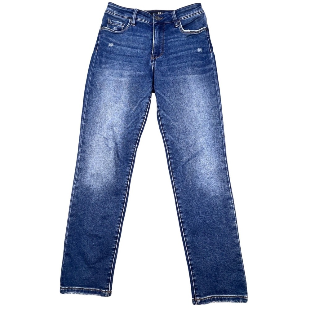 KUT from the Kloth Blue Reese Fab Ab Ankle Straight Leg Jeans Womens 2L